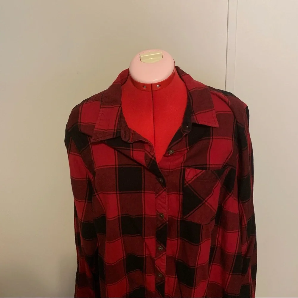 Sonoma Red and Black Checkered Flannel Shirt - Picture 2 of 5